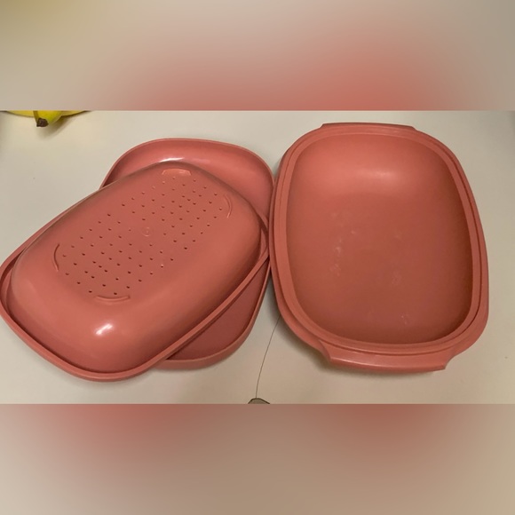 Vtg 3 Piece Tupperware 6 Cup Microwave Steamer Steam Cooker - Picture 12 of 16